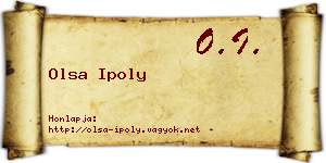 Olsa Ipoly névjegykártya